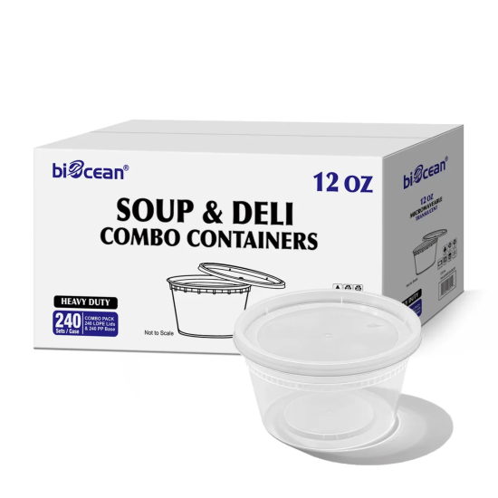 CLEAR DELI CONTAINER 12 OZ COMBO 240 SETS