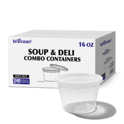 CLEAR DELI CONTAINER 16 OZ COMBO 240 SETS