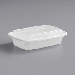 Square Oval Container w/Lid 9635-WH/35oz-150/Case