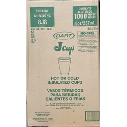 8oz Hot or Cold Dart cups (8J8)-1000/Case