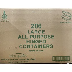 206 White Foam Container (L) (Ecopax)-200/Case