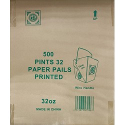 32oz QT Food Paper Pail -500/Case