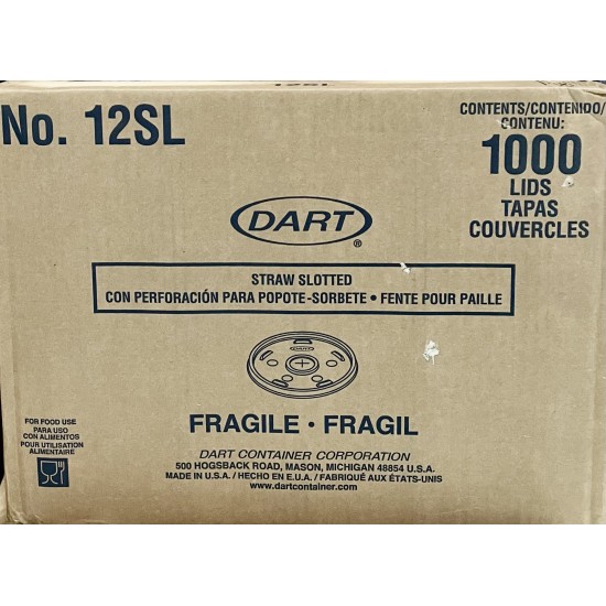 12SL Dart Cup Lid (For 12J12 Cup)-1000/Case 