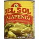 Whole Japapeno Peppers (DEL SDL)-6Cans/Case