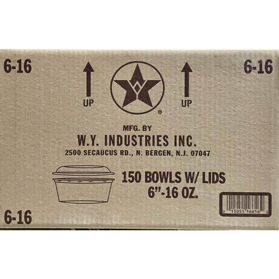 Microwave Container 6-16/16oz (Black)-150/Case