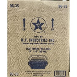 Square Oval Container w/Lid 9635-WH/35oz-150/Case
