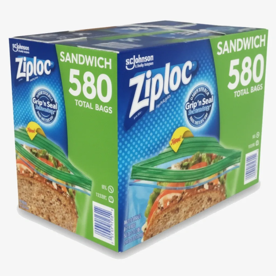 ZIPLOC SANDWICH BAGS 580 CT