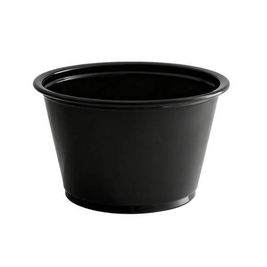 BLACK PORTION CUP 4 OZ (2500CT)