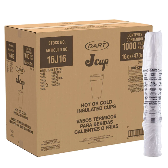 FOAM CUP (DART)16 OZ 1000 CT