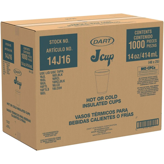 FOAM CUP 14 OZ (14J16) 1000CT