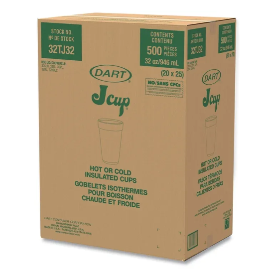FOAM CUP (32TJ32) 32oz 500CT