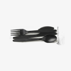 HEAVY BLACK CUTLERY KIT 250 CT