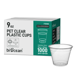 PET 9 OZ CLEAR CUP 1000CT