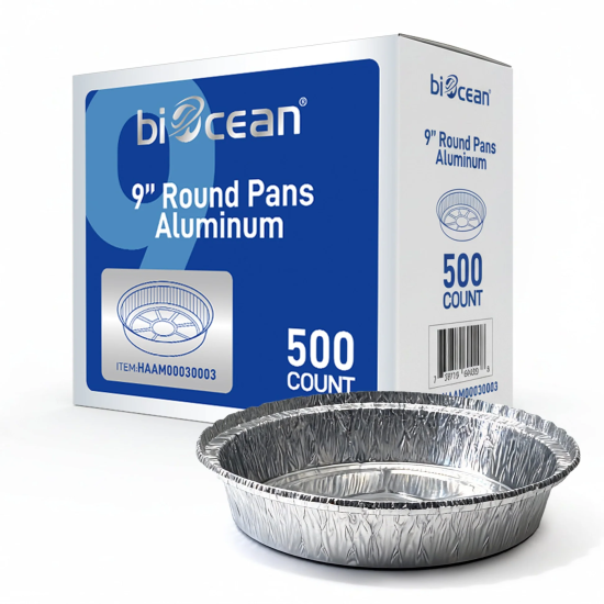 ROUND FOIL PAN 9" 500 CT