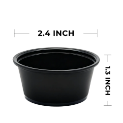 BLACK PORTION CUP 4 OZ (2500CT)