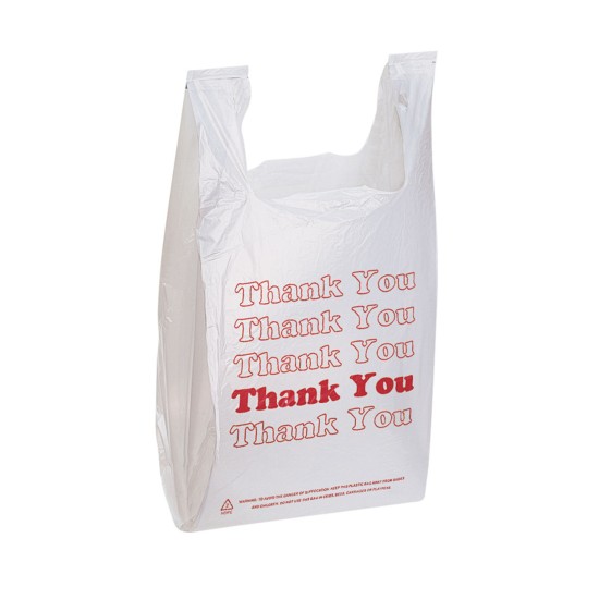 Thank You Plastic T-Shirt Bags 1/6 1000CT