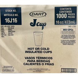 Foam Soup/Water Cups-16oz (16J16 Dart)-1000/Case